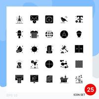 25 användare gränssnitt fast glyf packa av modern tecken och symboler av design logotyp bagage design små redigerbar vektor design element