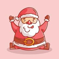 Der süße Weihnachtsmann sitzt und lacht vektor