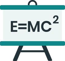 Whiteboard mit Illustration wissenschaftlicher Gleichungen im minimalistischen Stil vektor