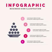 skål delikatess efterrätt indisk laddu ljuv behandla fast ikon infographics 5 steg presentation bakgrund vektor