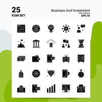 25 Business- und Investment-Icon-Set 100 bearbeitbare eps 10-Dateien Business-Logo-Konzeptideen solides Glyphen-Icon-Design vektor