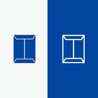 Fensterregal offener Schrankkasten Linie und Glyphe solides Symbol blaues Banner Linie und Glyphe solides Symbol blaues Banner vektor