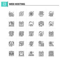 25 Webhosting-Icon-Set Vektorhintergrund vektor