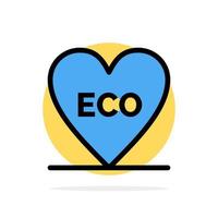 Eco Herz Liebe Umwelt abstrakte Kreis Hintergrund flache Farbe Symbol vektor