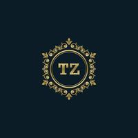 Buchstabe tz-Logo mit luxuriöser Goldvorlage. Eleganz-Logo-Vektorvorlage. vektor