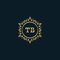 Buchstabe tb-Logo mit luxuriöser Goldvorlage. Eleganz-Logo-Vektorvorlage. vektor