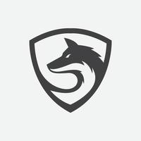 Wolf-Icon-Vektor, Wolf-Schild-Logo-Icon-Vektor, sicheres Wolf-Icon, Wolfskopf vektor