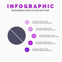 stornieren verboten nein verboten festes Symbol Infografiken 5 Schritte Präsentationshintergrund vektor