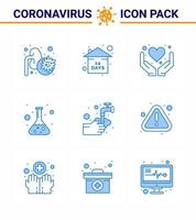 25 coronavirus nödsituation iconset blå design sådan som medicinsk testa vård vetenskap flaska viral coronavirus 2019 nov sjukdom vektor design element