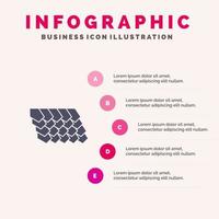 tak bricka topp konstruktion fast ikon infographics 5 steg presentation bakgrund vektor