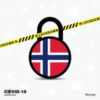 norway lock down lock down coronavirus pandemie bewusstseinsvorlage covid19 lock down design vektor