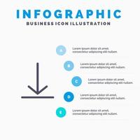 Video herunterladen Twitter festes Symbol Infografiken 5 Schritte Präsentation Hintergrund vektor