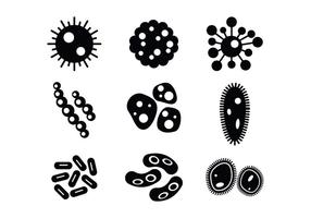 Bakterien, Bug, Virus, Form Vektor Icon Set