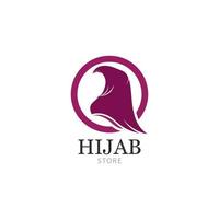 muslim hijab logotyp mall vektor illustration