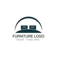 möbel soffa logotyp design ikon mall. Hem dekor interiör design vektor
