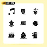 Stock Vector Icon Pack mit 9 Zeilen Zeichen und Symbolen für die Taschenpräsentation Farming Station Train editierbare Vektordesign-Elemente