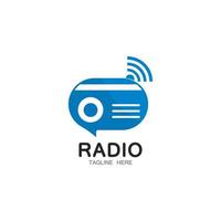 radio logotyp mall vektor ikon illustration