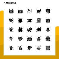 25 Thanksgiving-Icon-Set solide Glyphen-Icon-Vektor-Illustrationsvorlage für Web- und mobile Ideen für Unternehmen vektor
