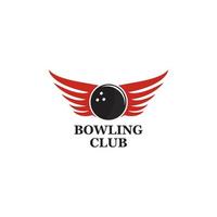 Vektor-Set von Bowling-Logos, Bowling-Logo-Emblemen und Bowling-Logo-Design vektor