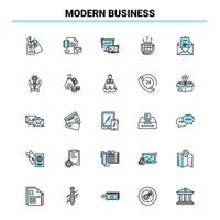 25 modernes Business-Schwarz-Blau-Icon-Set. kreatives Icon-Design und Logo-Vorlage vektor