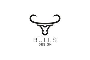 buchstabe m logo, stierlogo, kopfbullenlogo, monogrammlogo-designschablonenelement vektor