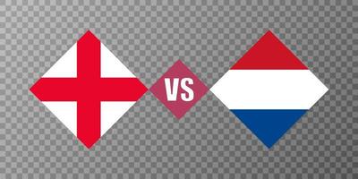 England mot nederländerna flagga begrepp. vektor illustration.