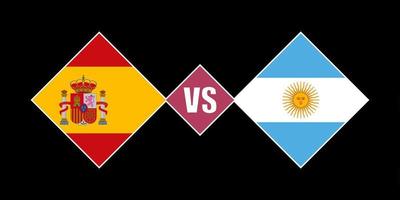 Spanien mot argentina flagga begrepp. vektor illustration.