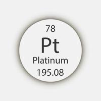 Platin-Symbol. chemisches Element des Periodensystems. Vektor-Illustration. vektor