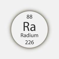 Radium-Symbol. chemisches Element des Periodensystems. Vektor-Illustration. vektor