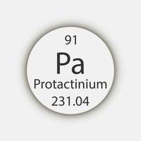 Protactinium-Symbol. chemisches Element des Periodensystems. Vektor-Illustration. vektor