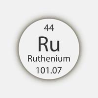 Ruthenium-Symbol. chemisches Element des Periodensystems. Vektor-Illustration. vektor