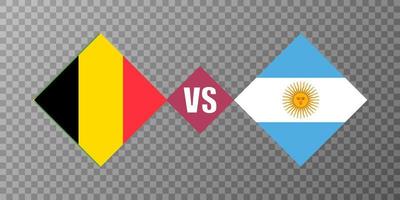 belgien mot argentina flagga begrepp. vektor illustration.