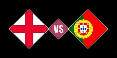 England mot portugal flagga begrepp. vektor illustration.