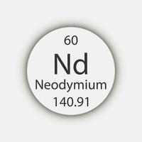 Neodym-Symbol. chemisches Element des Periodensystems. Vektor-Illustration. vektor