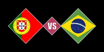 portugal vs brasilien flaggenkonzept. Vektor-Illustration. vektor