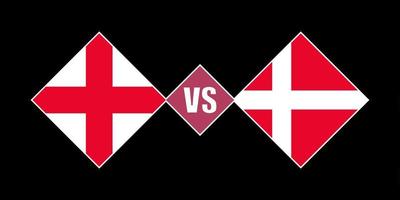 England mot Danmark flagga begrepp. vektor illustration.