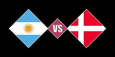 argentina mot Danmark flagga begrepp. vektor illustration.