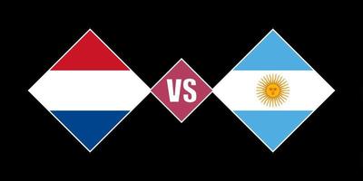 nederländerna mot argentina flagga begrepp. vektor illustration.