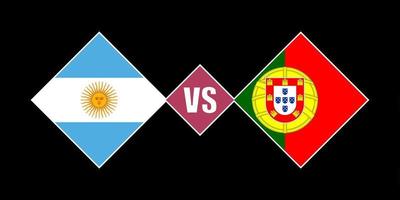 argentina mot portugal flagga begrepp. vektor illustration.