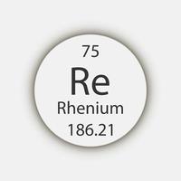 Rhenium-Symbol. chemisches Element des Periodensystems. Vektor-Illustration. vektor