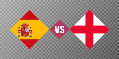 Spanien mot England flagga begrepp. vektor illustration.