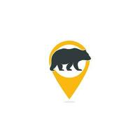 Björn Karta stift form begrepp logotyp ikon mönster vektor. björnar logotyp begrepp. ikon symbol. vektor