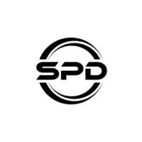 SPD-Brief-Logo-Design in Abbildung. Vektorlogo, Kalligrafie-Designs für Logo, Poster, Einladung usw. vektor