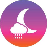 Wolke Mond Regen Vektor Icon Design