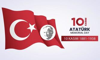 10 kasim turkiye cumhuriyetinin kurucusu mustafa kemal ataturk un olum yildonumu. Todestag des Gründers der türkischen Republik, Mustafa Kemal Atatürk. 10. November, Atatürk-Gedenktag. vektor