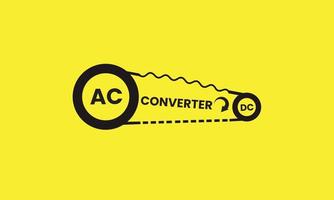 nuvarande dc och ac symbol tecken, vektor illustration, isolera på gul bakgrund. laddning med ac alternerande eller dc direkt nuvarande. direkt och alternerande.