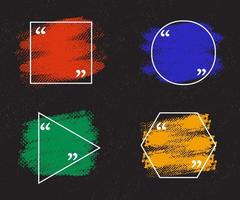 färgrik citat lådor mall i geometrisk former grunge stil vektor
