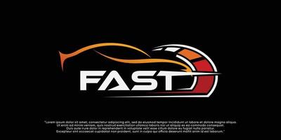 schnelle Geschwindigkeitsanzeige Vektor Logo Design Premium-Vektor