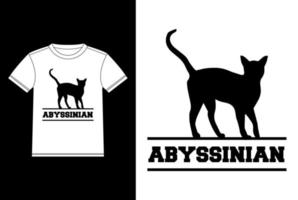 Abessinierkatze T-Shirt Designvorlage, Abessinier an Bord, Autofensteraufkleber vektor