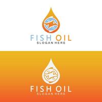 Fischöl-Logo-Vektor-Illustrationsvorlage. vektor